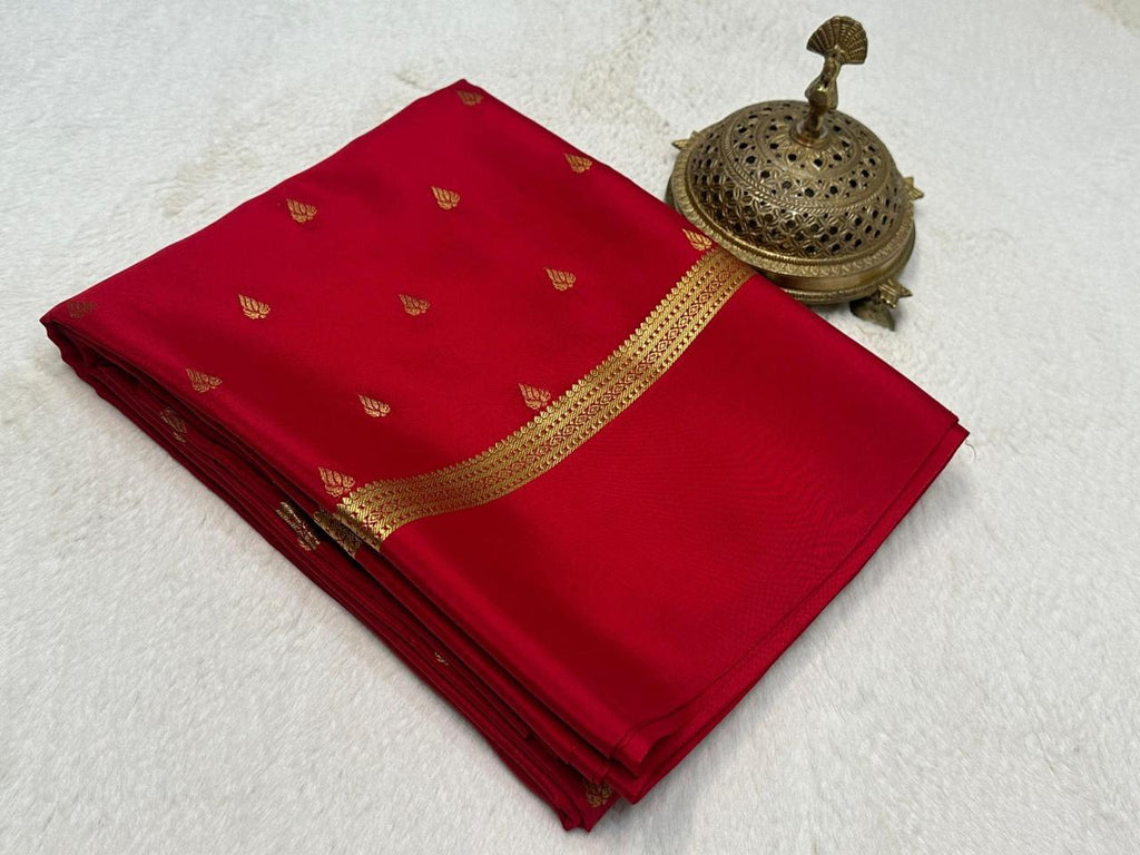 Finest Mysore Silk Sarees having exclusive Butta Pattern with Bentex Border & Rich pallu
