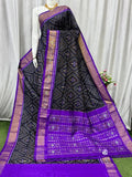 Pochampally Ikkat Handloom Soft Silk Saree With Golden Zari Border