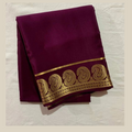 Dark Chocolate Mysore Silk Saree wIth Golden Zari Border